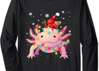 Axolotl Lover Christmas Lights Boys Girls Kids Pajamas Long Sleeve T-Shirt