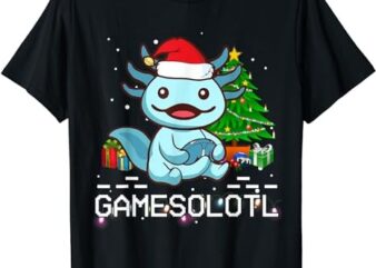 Axolotl-Shirt Gamesalotl Christmas Tree Cute Kid Boy Toddler T-Shirt