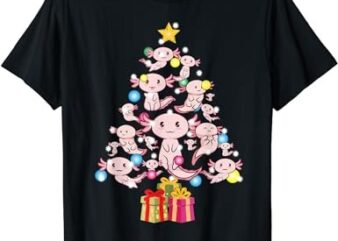 Axolotl christmas tree salamander gifts for kids and family T-Shirt