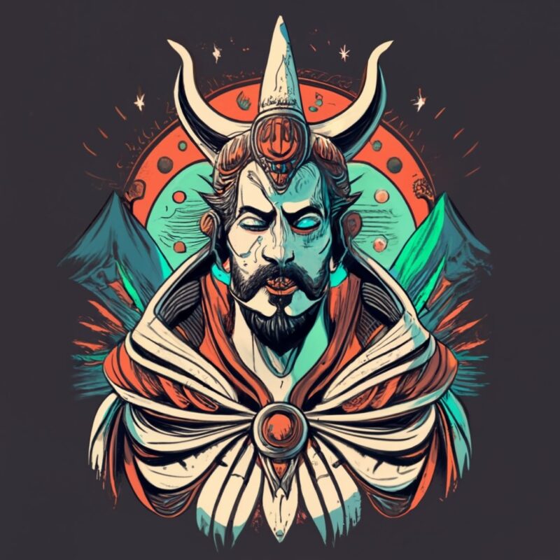 Azatoth Dämonen Sultan, das schleichende Chaos. Style: T-Shirt Design PNG File