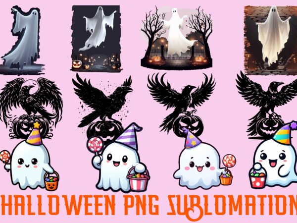 Halloween boo ,halloween crow sublimation clipart bundle graphic t shirt