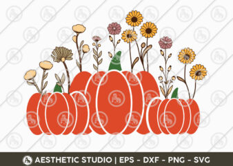 Fall Pumpkin Svg, Thanksgiving T-shirt, Fall Shirt, Pumpkin Svg, Flower Svg, Pumpkin Flower Svg, Thanksgiving svg, Thanksgiving day, Autumn