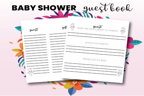 Baby shower guest book t shirt template
