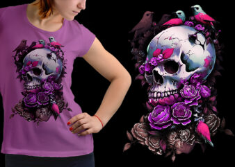 Nature Skull T shirt vector artwork