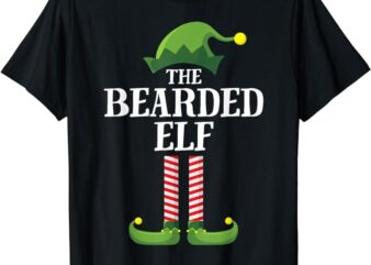 Bearded Elf Matching Family Group Christmas Party Elf T-Shirt