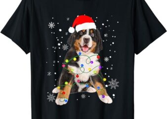 Bernese Mountain Dog Lights Christmas Matching Family T-Shirt