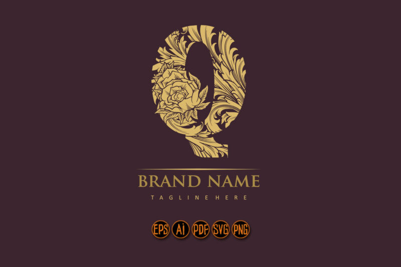 Classic luxury letter Q monogram emblem