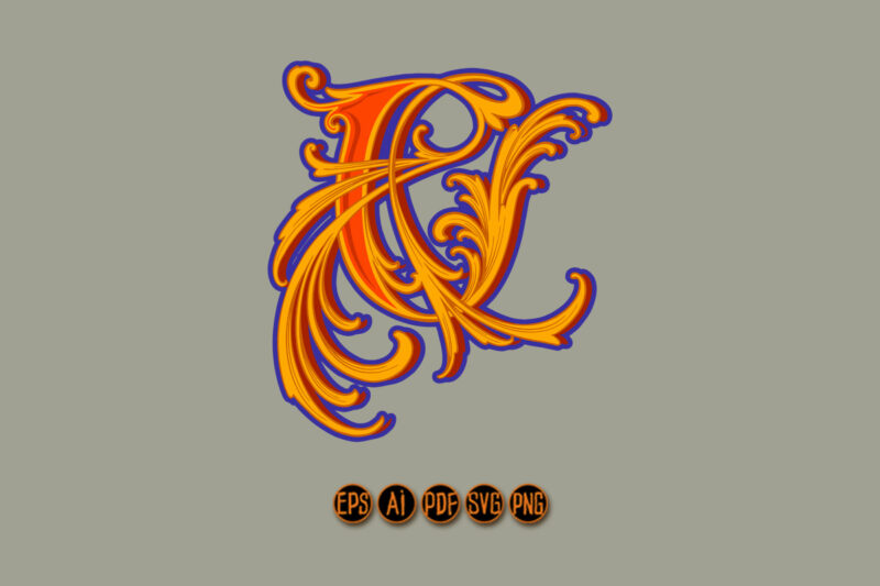 Classic flourish lettering C monogram emblem