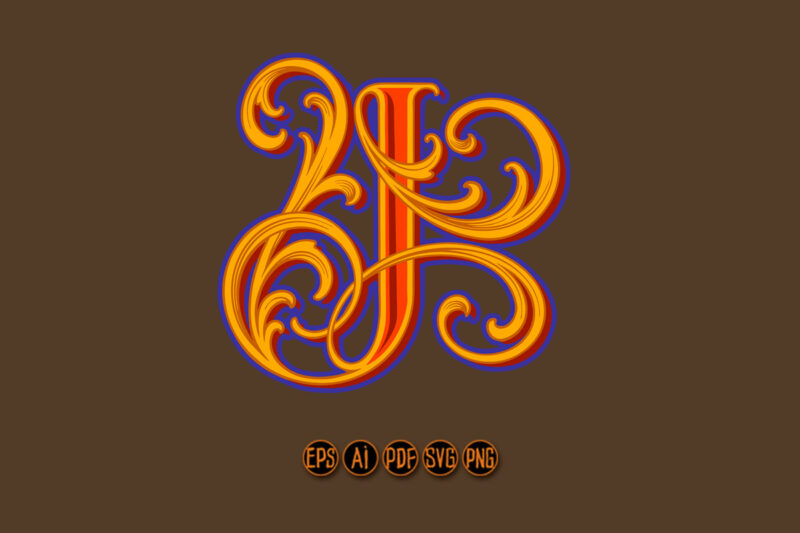 Antique elegant letter J monogram logo