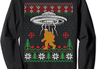 Bigfoot Christmas Sweater ufo christmas Bigfoot Sweater Ugly Sweatshirt