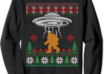 Bigfoot Christmas Sweater ufo christmas Bigfoot Sweater Ugly Sweatshirt