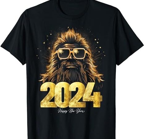 Bigfoot sasquatch 2024 happy new year new years eve party t-shirt