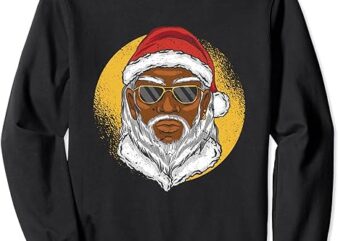 Black African Santa Claus American Christmas Funny Xmas PJ Sweatshirt