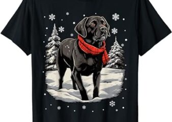 Black Labrador Christmas Santa Hat Xmas Pajama T-Shirt