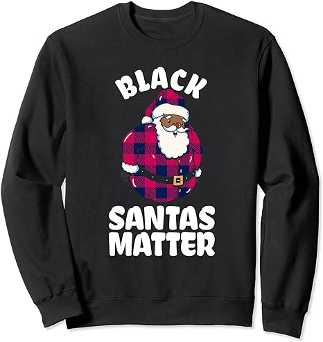 Black Santas Matter African American Red Plaid Christmas Sweatshirt