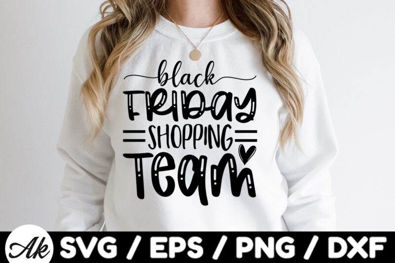 Black friday shopping team SVG
