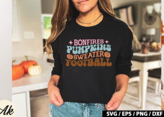 Bonfires pumpkins sweater football Retro SVG t shirt template