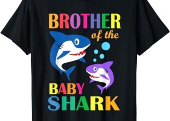 Brother Of The Baby Birthday Shark Brother Shark Christmas T-Shirt