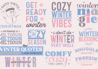 Winter quotes svg bundle