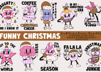 Funny Christmas Sublimation PNG EPS Bundle t shirt graphic design