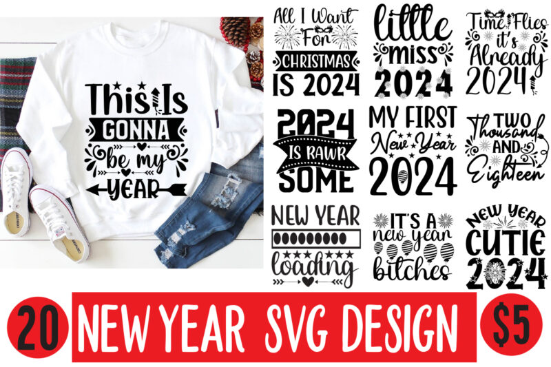 New year SVG design mega bundle, new year 2024,new year decorations 2024, new year decorations, new year hats 2024,new year earrings, new ye