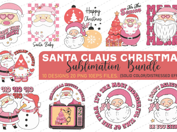 Santa claus t-shirt design bundle