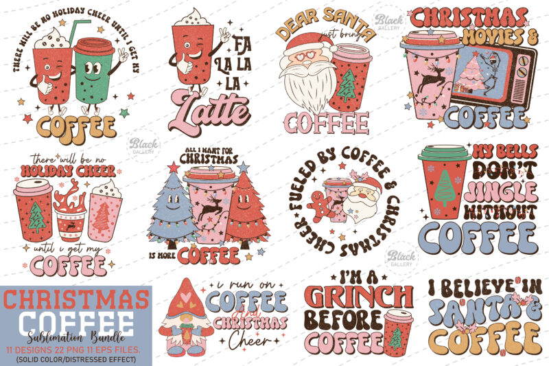 Christmas Coffee T-Shirt Design