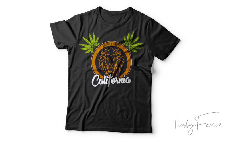 California Lion Weed| T-shirt design for sale