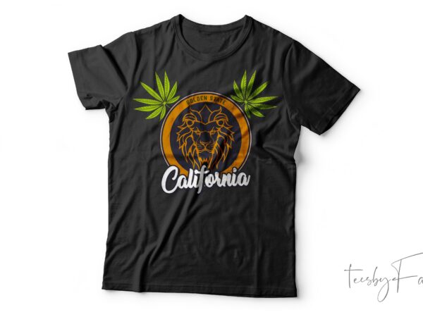 California lion weed| t-shirt design for sale