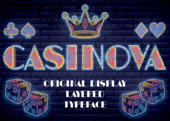 Casinova Layered Font t shirt vector file
