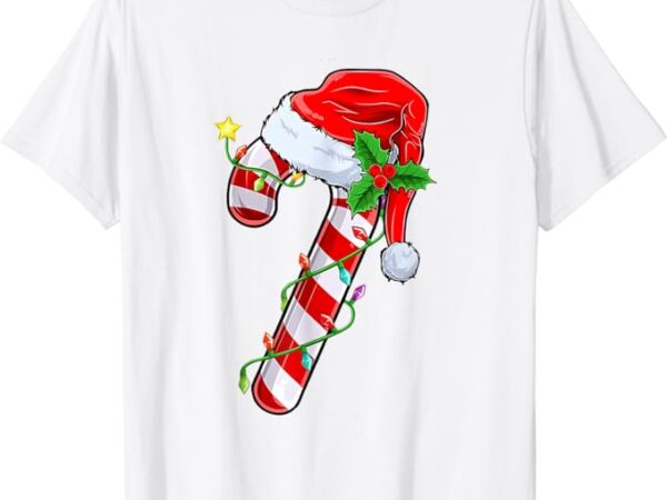 Candy cane crew christmas lights family matching xmas girls t-shirt