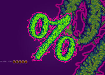 Cannabis leaf percent symbol t shirt vector file