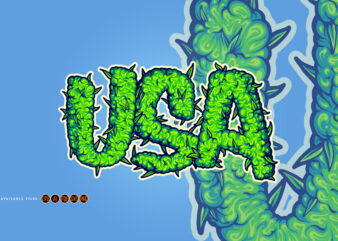 Cannabis smoke USA lettering t shirt vector file