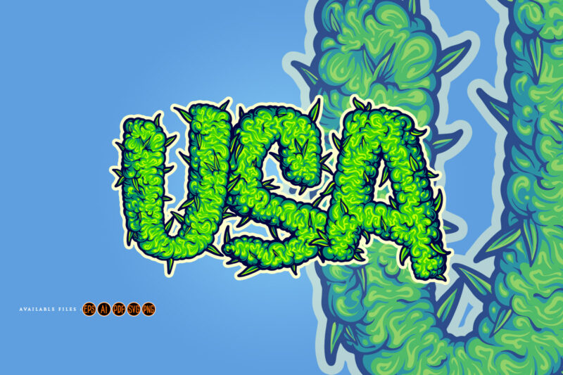 Cannabis smoke USA lettering