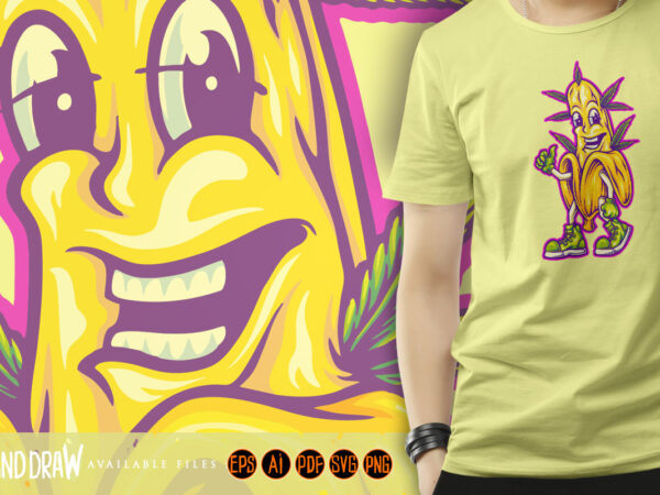 Cannabis strain fun banana fruit flavor t shirt vector file