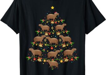 Capybara Christmas Tree Gift Funny Christmas Capybara T-Shirt