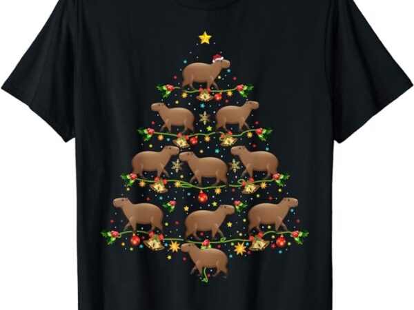Capybara christmas tree gift funny christmas capybara t-shirt