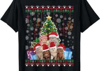 Cat Christmas Funny Ugly Women Men Merry Gift T-Shirt