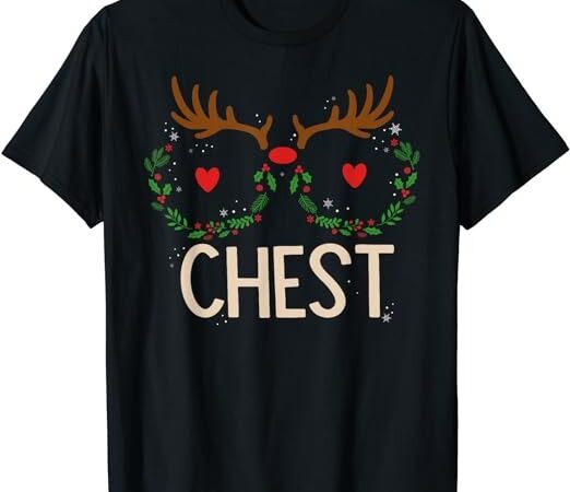 Chest nuts christmas matching couple chestnuts funny t-shirt