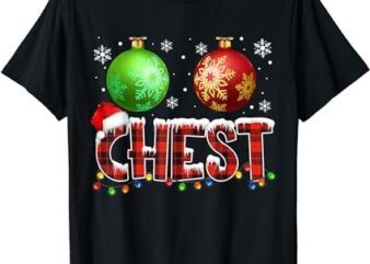 Chestnuts Funny Matching Couples Christmas Lights Nuts Chest T-Shirt
