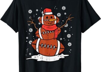Christmas American Football Snowman Xmas Sport Men Boys Kids T-Shirt