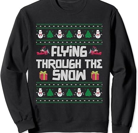 Christmas aviator airplane santa claus aviation christmas sweatshirt