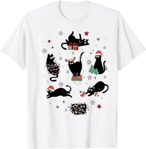 Christmas Black Cats T-Shirt