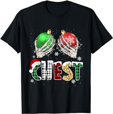 Christmas Chest Nuts Chestnuts Xmas Couple Matching Costume T-Shirt ...