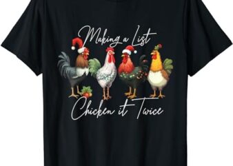 Christmas Chicken Lover Xmas Santa Hat Funny Farm Gift T-Shirt