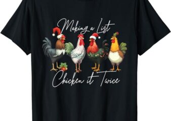 Christmas Chicken Lover Xmas Santa Hat Funny Farm Gift T-Shirt PNG File