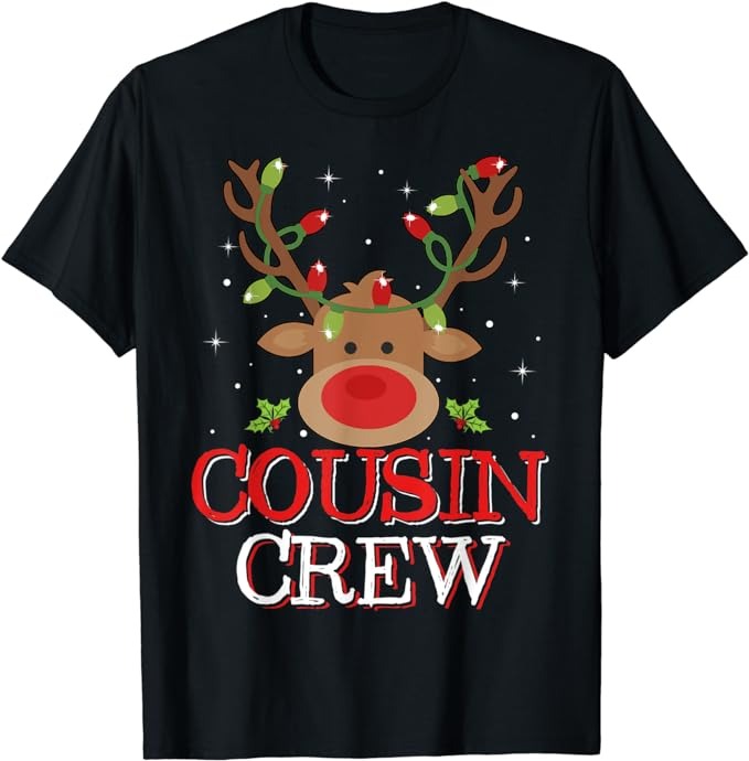 Christmas Cousin Crew Funny Reindeer Matching Pajama T-Shirt