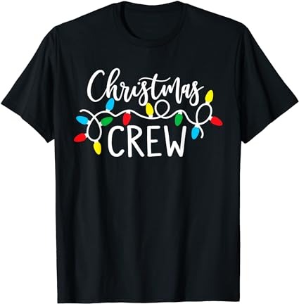 Christmas crew xmas lights pajama happy holiday boy girl t-shirt