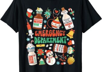 Christmas ER Nurse Emergency Department ER Ed Nurse Tech T-Shirt