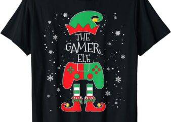 Christmas Elf Matching Gamer Family Gaming Boys Kids Men T-Shirt